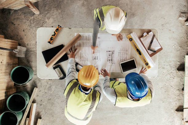 Construction team meeting
